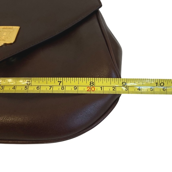 CELINE w/ COA Burgundy Triomphe Leather Shoulder/Crossbody Bag Vintage Authentic - Picture 10 of 16